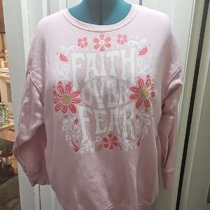 Faith Over Fear Pink Women's Sweatshirt